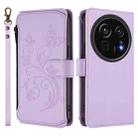 For Sharp Aquos R9 Pro SH-54E Butterfly Love Flower Multi-card Zipper Wallet Leather Phone Case(Light Purple) - 2