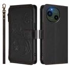 For Sharp Aquos R10 Butterfly Love Flower Multi-card Zipper Wallet Leather Phone Case(Black) - 2
