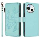 For Sharp Aquos Sense9 Plus Butterfly Love Flower Multi-card Zipper Wallet Leather Phone Case(Mint Green) - 2