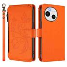 For Sharp Aquos Sense9 Butterfly Love Flower Multi-card Zipper Wallet Leather Phone Case(Orange) - 2