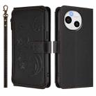 For Sharp Aquos Sense9 Butterfly Love Flower Multi-card Zipper Wallet Leather Phone Case(Black) - 2