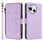 For Sharp Aquos Sense9 Butterfly Love Flower Multi-card Zipper Wallet Leather Phone Case(Light Purple) - 2