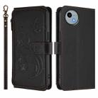 For Sharp Aquos Wish4 / SH-52E Butterfly Love Flower Multi-card Zipper Wallet Leather Phone Case(Black) - 2