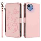 For Sharp Aquos Wish5 Butterfly Love Flower Multi-card Zipper Wallet Leather Phone Case(Pink) - 2