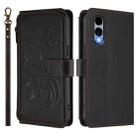 For Fujitsu Arrows We2 F-52E Butterfly Love Flower Multi-card Zipper Wallet Leather Phone Case(Black) - 2