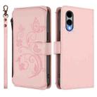 For Fujitsu Arrows We2 F-52E Butterfly Love Flower Multi-card Zipper Wallet Leather Phone Case(Pink) - 2