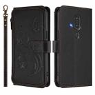 For Fujitsu RakuRaku F-53E Butterfly Love Flower Multi-card Zipper Wallet Leather Phone Case(Black) - 2