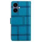 For Samsung Galaxy A07 4G / 5G Embossed Checkered Leather Phone Case(Blue) - 3