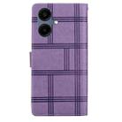 For Samsung Galaxy A07 4G / 5G Embossed Checkered Leather Phone Case(Purple) - 3