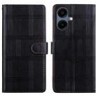 For Samsung Galaxy A07 4G / 5G Embossed Checkered Leather Phone Case(Black) - 1