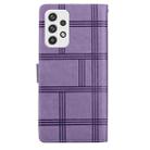 For Samsung Galaxy A13 4G / 5G Embossed Checkered Leather Phone Case(Purple) - 3