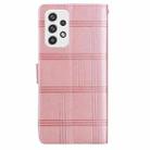 For Samsung Galaxy A23 5G Embossed Checkered Leather Phone Case(Pink) - 3