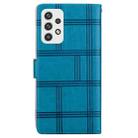 For Samsung Galaxy A32 5G Embossed Checkered Leather Phone Case(Blue) - 3