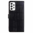 For Samsung Galaxy A32 4G Embossed Checkered Leather Phone Case(Black) - 3