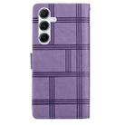 For Samsung Galaxy A35 5G Embossed Checkered Leather Phone Case(Purple) - 3