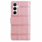For Samsung Galaxy A35 5G Embossed Checkered Leather Phone Case(Pink) - 3