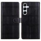 For Samsung Galaxy A35 5G Embossed Checkered Leather Phone Case(Black) - 1