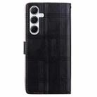 For Samsung Galaxy A35 5G Embossed Checkered Leather Phone Case(Black) - 3