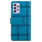 For Samsung Galaxy A53 5G Embossed Checkered Leather Phone Case(Blue) - 3