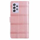 For Samsung Galaxy A53 5G Embossed Checkered Leather Phone Case(Pink) - 3