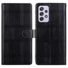 For Samsung Galaxy A53 5G Embossed Checkered Leather Phone Case(Black) - 1
