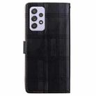 For Samsung Galaxy A53 5G Embossed Checkered Leather Phone Case(Black) - 3