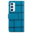 For Samsung Galaxy A54 5G Embossed Checkered Leather Phone Case(Blue) - 3