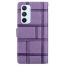 For Samsung Galaxy A54 5G Embossed Checkered Leather Phone Case(Purple) - 3