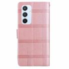 For Samsung Galaxy A54 5G Embossed Checkered Leather Phone Case(Pink) - 3
