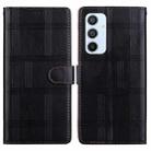 For Samsung Galaxy A54 5G Embossed Checkered Leather Phone Case(Black) - 1