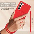 For Samsung Galaxy S23 5G Integrated Card Bag Solid Color Liquid Silicone Phone Case Gen2 with Short Lanyard(Red) - 3