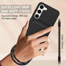 For Samsung Galaxy S23 5G Integrated Card Bag Solid Color Liquid Silicone Phone Case Gen2 with Short Lanyard(Black) - 3