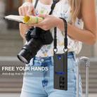For Samsung Galaxy S23 Ultra 5G Integrated Card Bag Solid Color Liquid Silicone Phone Case Gen2 with Short Lanyard(Black) - 2