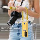 For Samsung Galaxy S23 Ultra 5G Integrated Card Bag Solid Color Liquid Silicone Phone Case Gen2 with Short Lanyard(Yellow) - 2