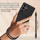 For Samsung Galaxy S25 Ultra 5G Integrated Card Bag Solid Color Liquid Silicone Phone Case Gen2 with Short Lanyard(Black) - 3