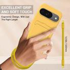 For Google Pixel 9  Integrated Card Bag Solid Color Liquid Silicone Phone Case Gen2 with Short Lanyard(Yellow) - 3