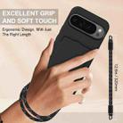 For Google Pixel 9 Pro XL Integrated Card Bag Solid Color Liquid Silicone Phone Case Gen2 with Short Lanyard(Black) - 3