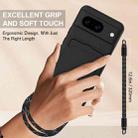 For Google Pixel 8 Integrated Card Bag Solid Color Liquid Silicone Phone Case Gen2 with Short Lanyard(Black) - 3