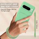 For Google Pixel 8 Pro Integrated Card Bag Solid Color Liquid Silicone Phone Case Gen2 with Short Lanyard(Green) - 3