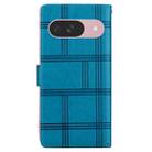 For Google Pixel 9 Embossed Checkered Leather Phone Case(Blue) - 3