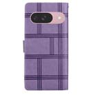 For Google Pixel 9 Embossed Checkered Leather Phone Case(Purple) - 3