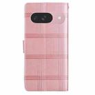 For Google Pixel 9 Embossed Checkered Leather Phone Case(Pink) - 3