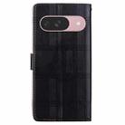 For Google Pixel 9 Embossed Checkered Leather Phone Case(Black) - 3