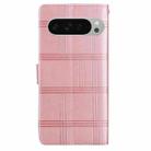 For Google Pixel 9 Pro Embossed Checkered Leather Phone Case(Pink) - 3