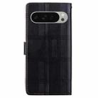 For Google Pixel 9 Pro Embossed Checkered Leather Phone Case(Black) - 3