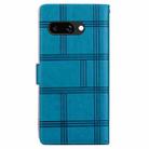 For Google Pixel 9a Embossed Checkered Leather Phone Case(Blue) - 3