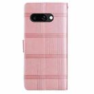 For Google Pixel 9a Embossed Checkered Leather Phone Case(Pink) - 3