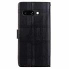 For Google Pixel 9a Embossed Checkered Leather Phone Case(Black) - 3
