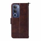 For vivo Y19s 4G Multi-card Slots Crossbody Cowhide Leather Phone Case(Brown) - 3