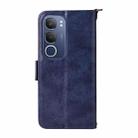 For vivo Y19s 4G Multi-card Slots Crossbody Cowhide Leather Phone Case(Blue) - 3